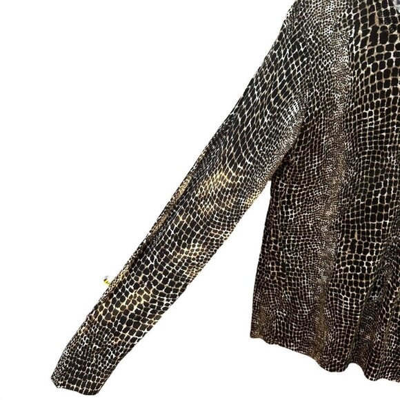 Banana Republic Animal Print Crew Neck Career Casual Light Sweater Womens Size L - Picture 3 of 7